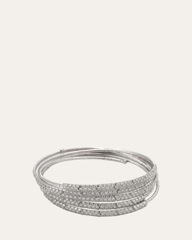 White Gold and Titanium Wrap Bracelet with Diamonds